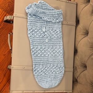 Handmade Light Blue Crochet Sleeping Bag